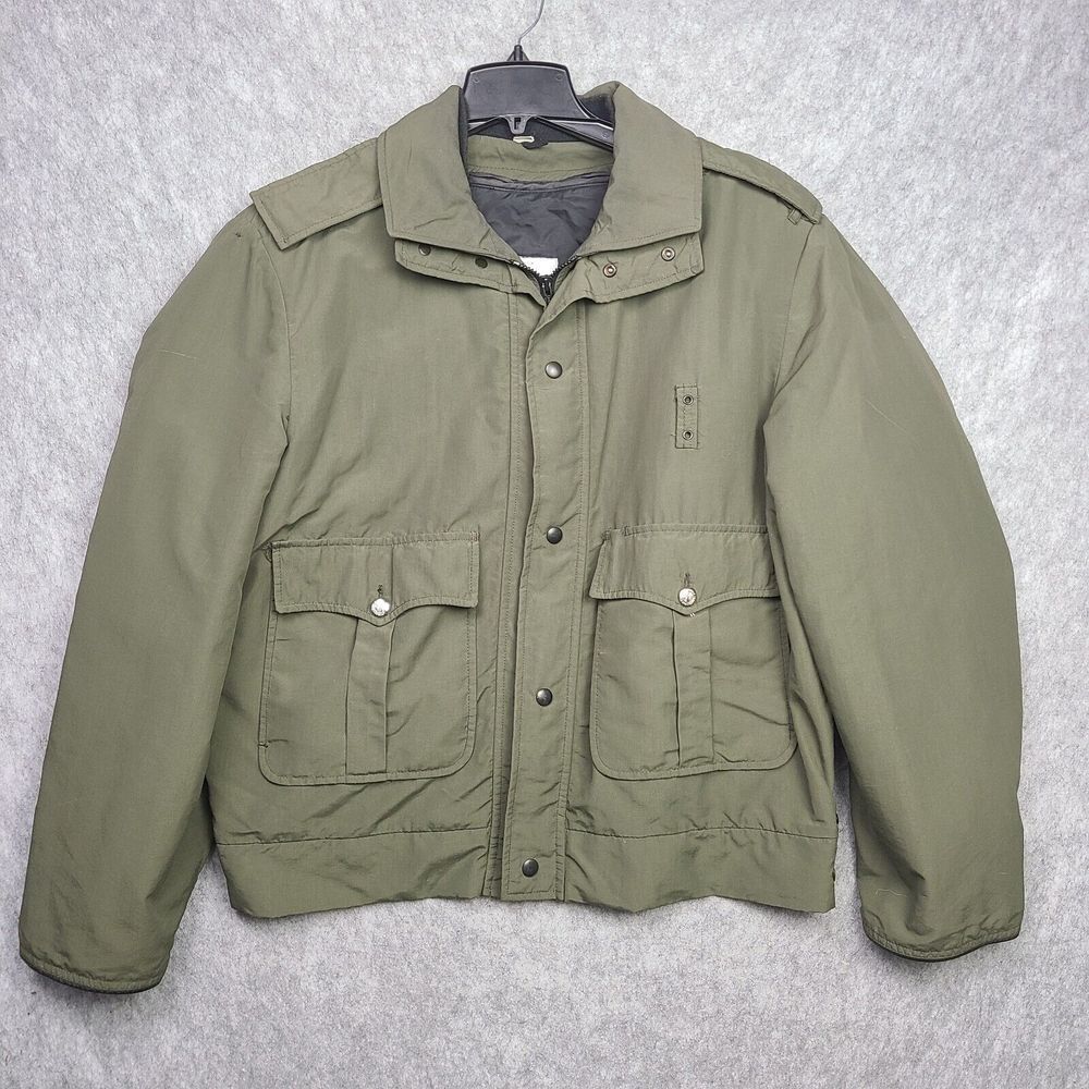 Vintage Flying Cross Gore-Tex Bomber Jacket Men's 46L Green Police Duty USA Made